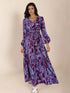printed-tie-neck-balloon-sleeve-maxi-dress OhSoStyled at Sophia's Style-1